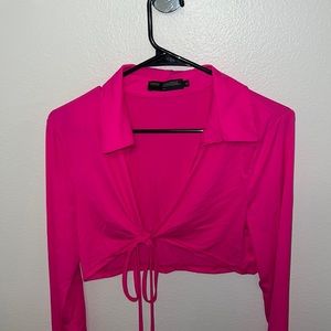 Finesse Pink Wrap Top